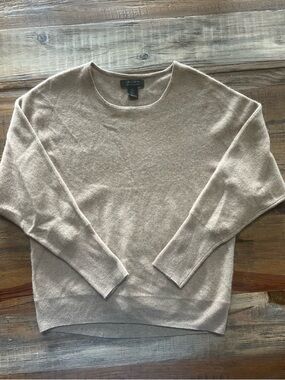 Tahari 100% 2-Ply Cashmere Sweater | Tan | Size Medium